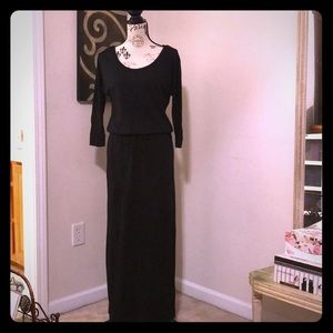 Black knit maxi dress
